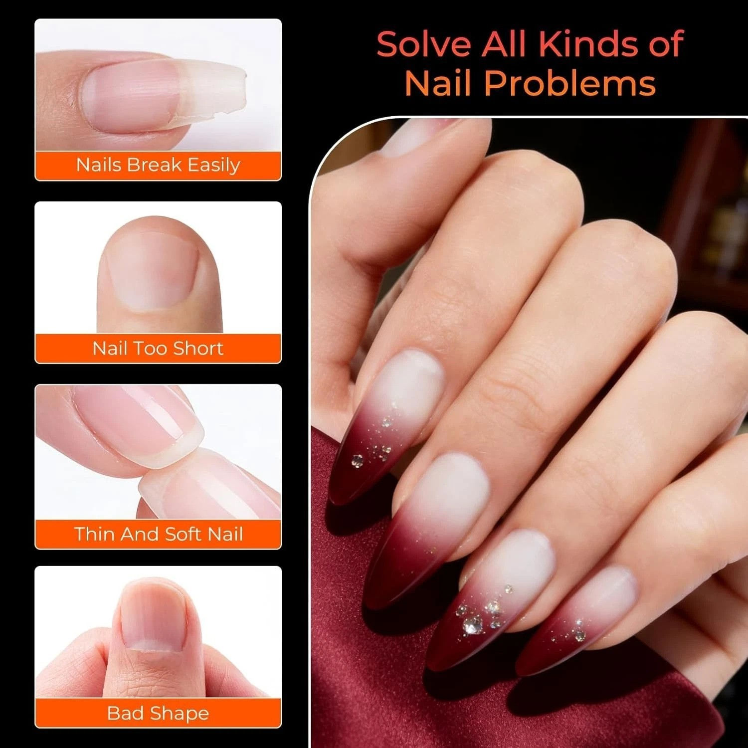 Versatile 240PCS Short Almond Soft Gel Nail Tips | Perfect for At-Home Manicure