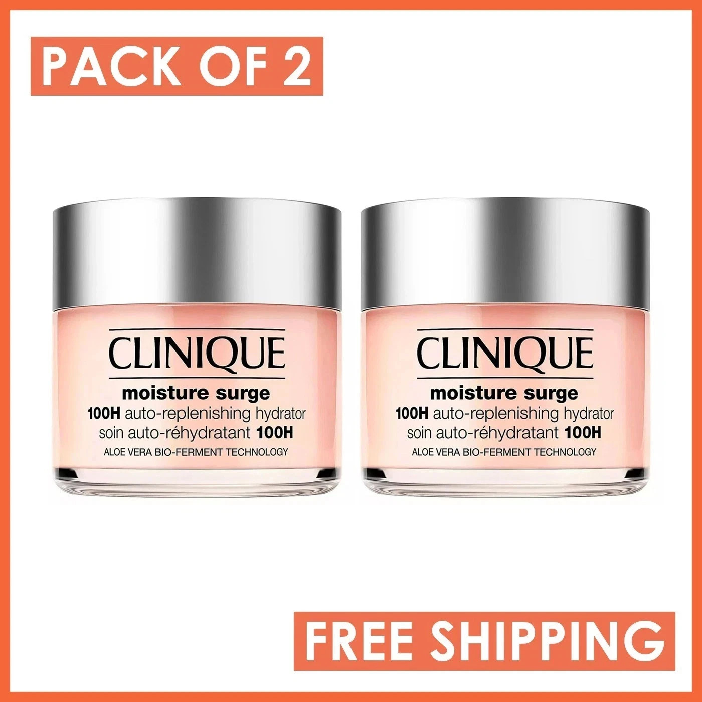Clinique Moisture Surge 100H Auto-Replenishing Hydrator 125ml/4.2oz – Pack of 2