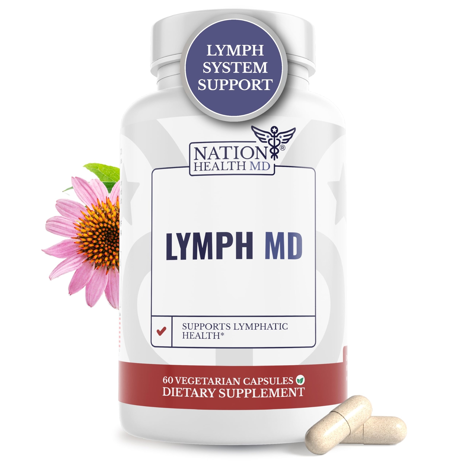 Nation Health MD Lymph MD – Lymphatic System Supplement with 9 Botanicals – D…