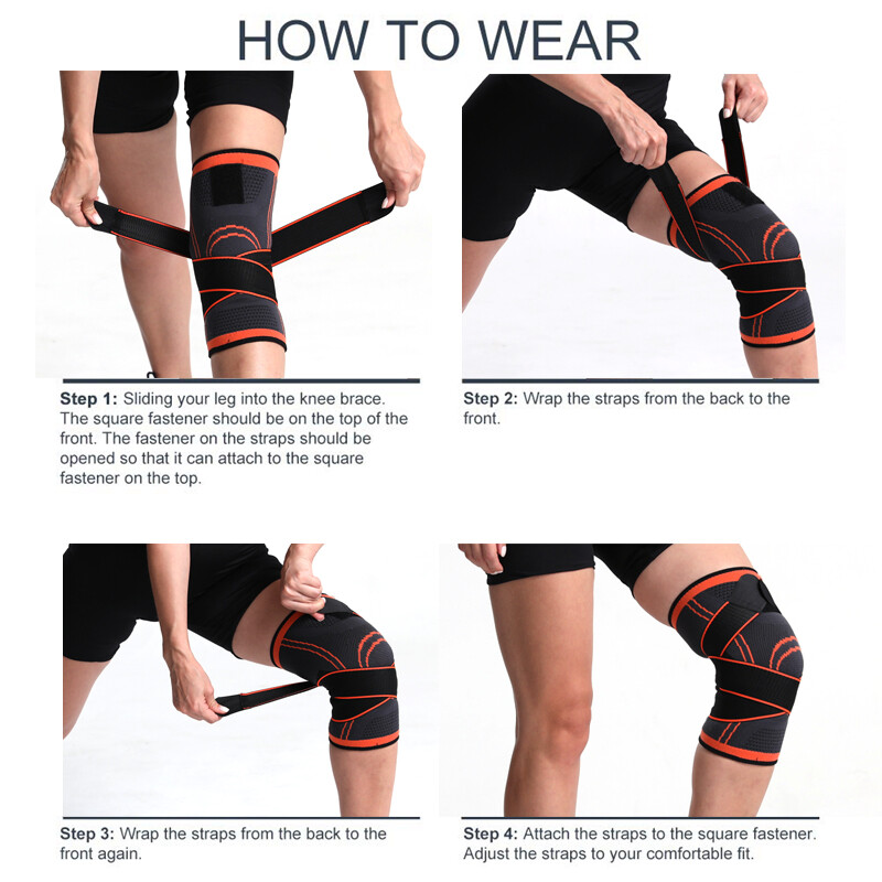 Knee Sleeve Compression Brace Support For Sport Joint Pain Arthritis Relief