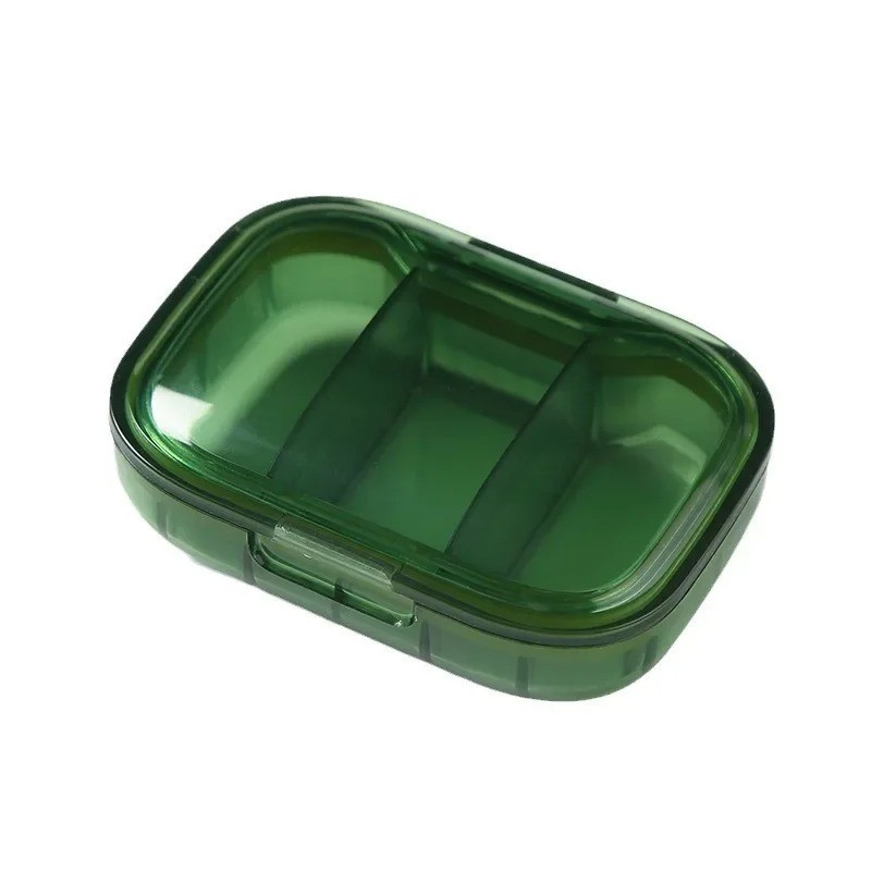 Mini Pill Box Organizer 3 Compartment Portable Medicine Storage Travel Case
