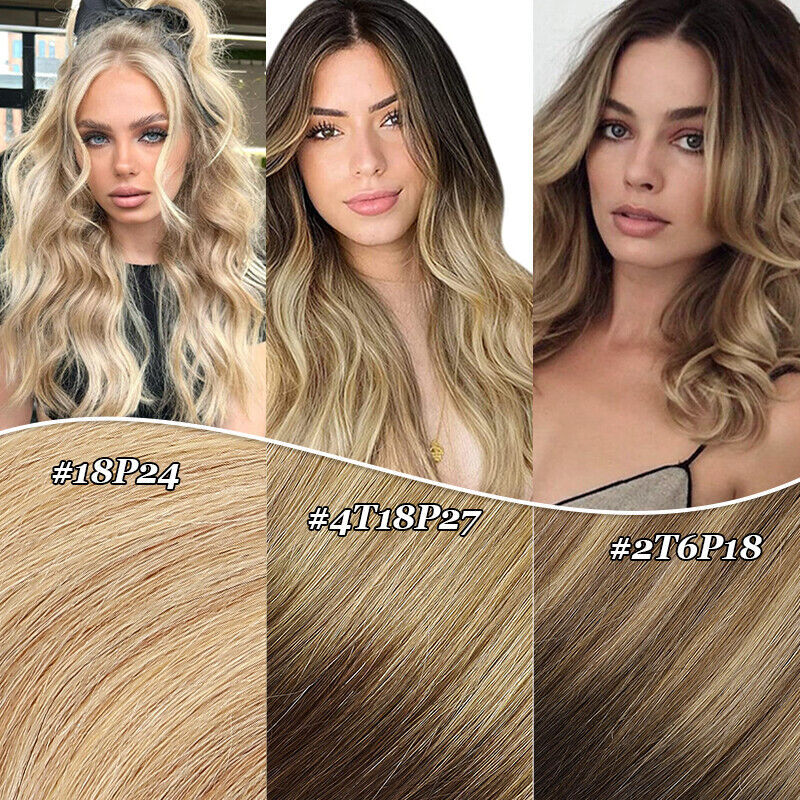 Tape In Remy Human Hair Extensions Thick Full Head Skin Weft CLEARANCE Straight