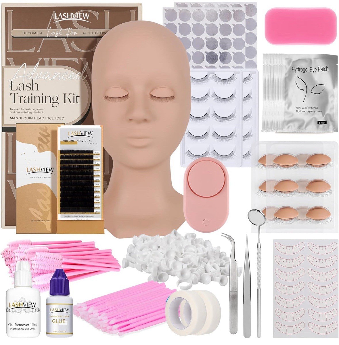 Lashview Advanced Lash Training Kit 338pc Eyelash Extension Set New Open Box