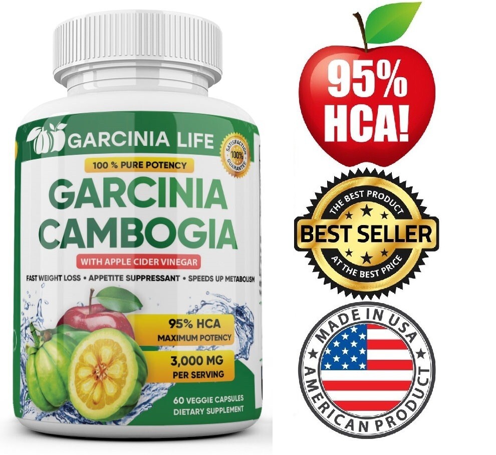 Weight Loss Garcinia Cambogia w/ Apple Cider Vinegar ACV Fat Burner Pills Diet