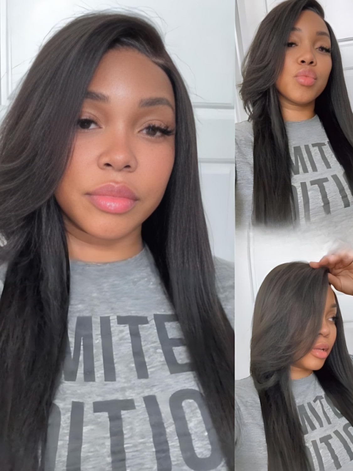 Beauty Forever Yaki Straight Glueless Wig 16″ HD Lace