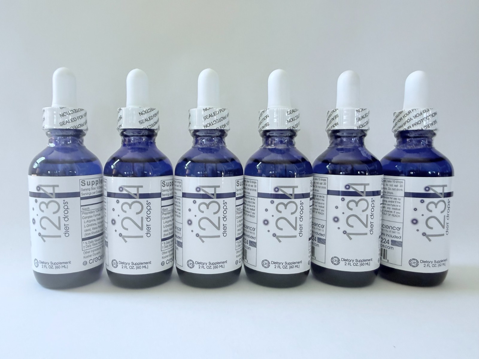 Creative Bioscience 1234 Diet Drops- 6 PACK- 12 2fl. Oz. blue dropper bottles