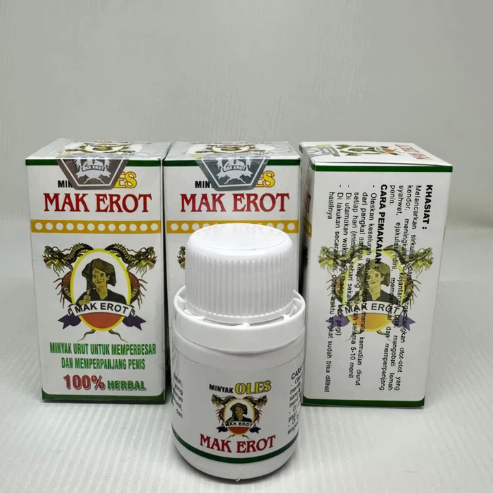 2 x Mak Erot Herbal Body Massage Oil for Men Natural Vitality Indonesia