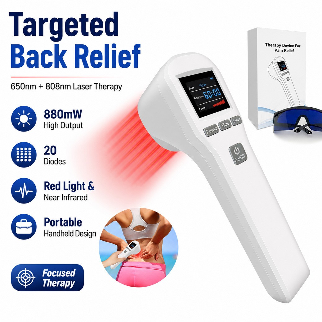 880mW Cold Laser Therapy Device Body Pain Relief for Neck, Back, Knee, Arthritis