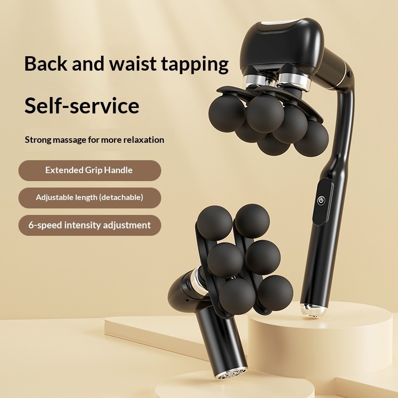6 Head Massage Gun with Extension Handle, 12MM Massage Gun Deep Tissue, Back
