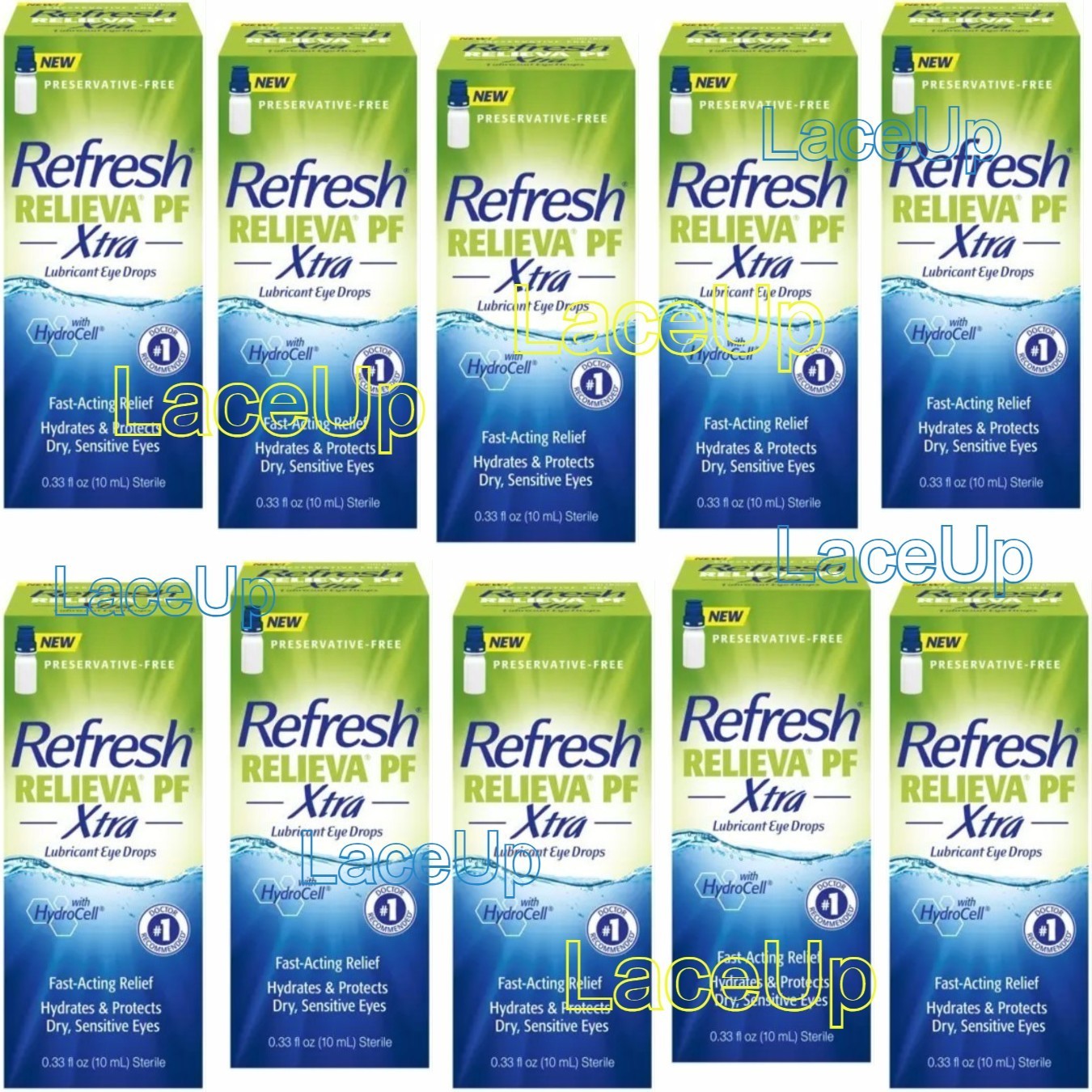 10x – Refresh Relieva PF Xtra Lubricant Eye Drops .33 fl oz **Expire 07/2027+