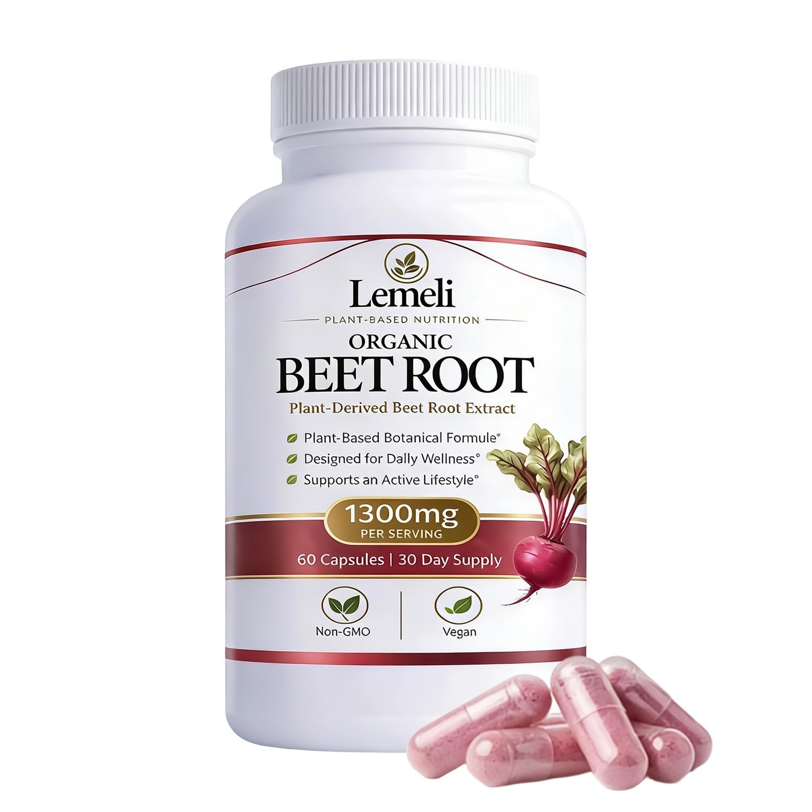 Lemeli Beetroot Plant-Based Daily Wellness Supplement – Antioxidant Blend 1-3x
