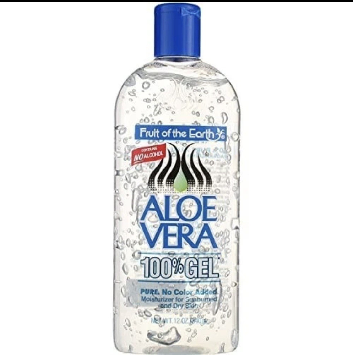 Aloe Vera 100% Gel Fruit Of The Earth PURE No Color Added Crystal Clear 12 OZ