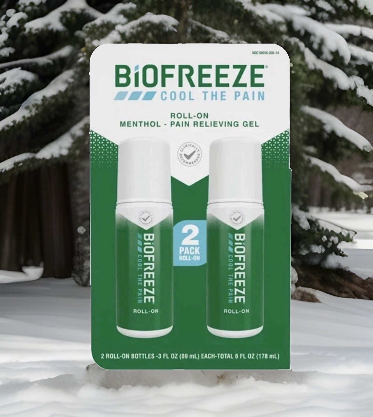 Biofreeze Roll-On Pain-Relieving Gel 3 FL OZ, Colorless Topical Pain 2 PACK