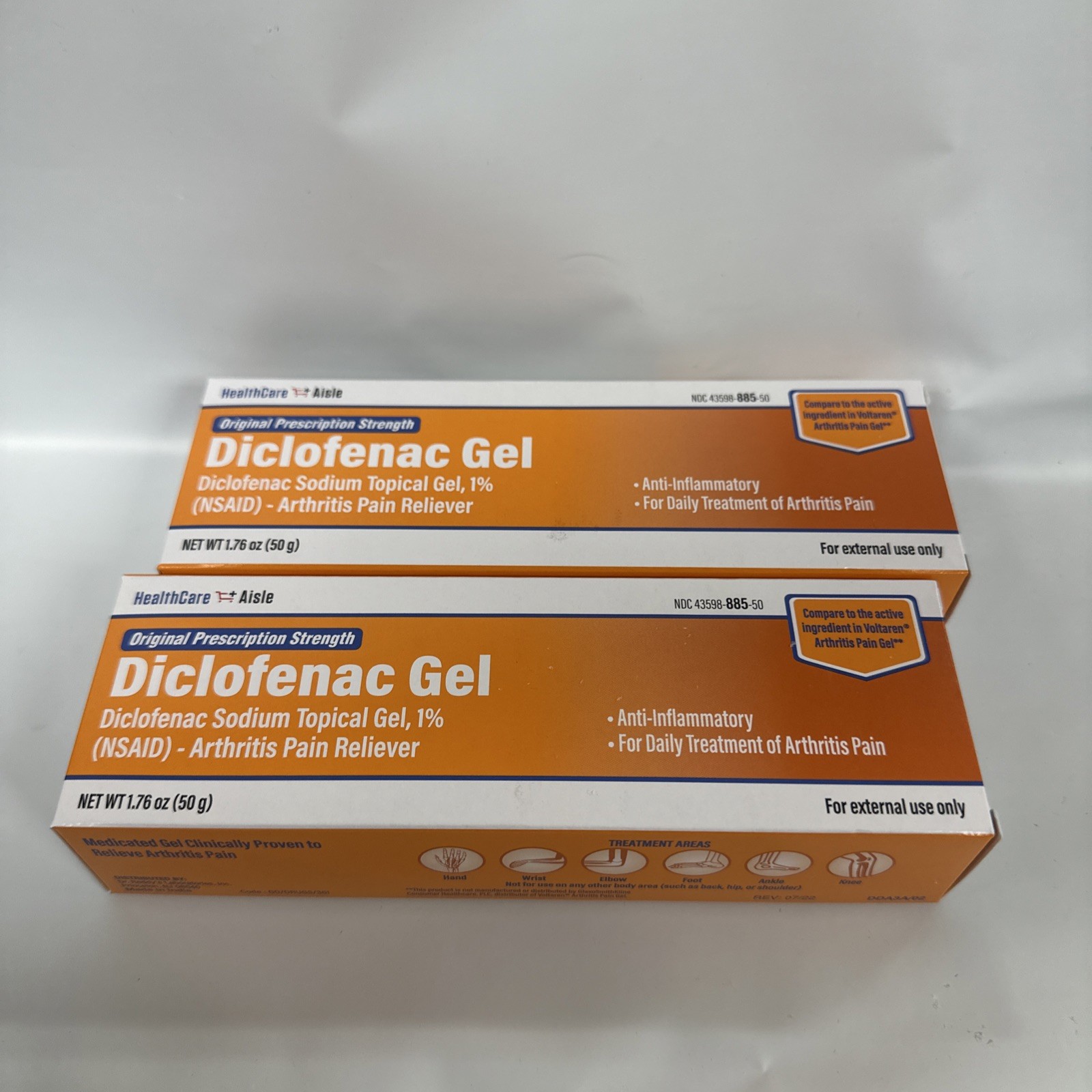 2X – HealthCareAisle Diclofenac Gel,Arthritis Pain Relief – 50 g tube- Exp 12-26