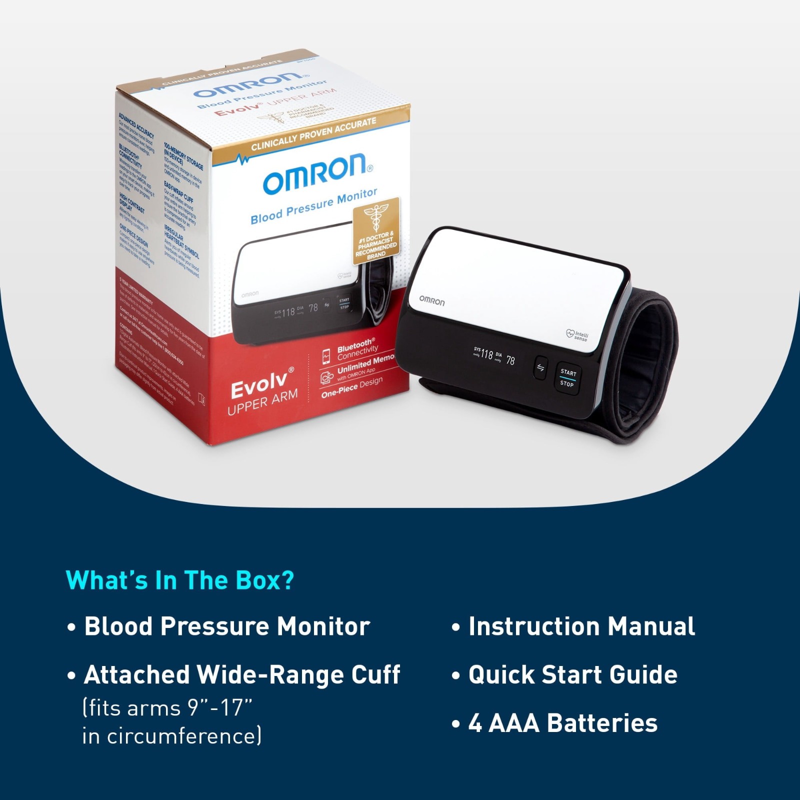 OMRON Evolv Wireless Upper Arm Blood Pressure Monitor FREESHIP