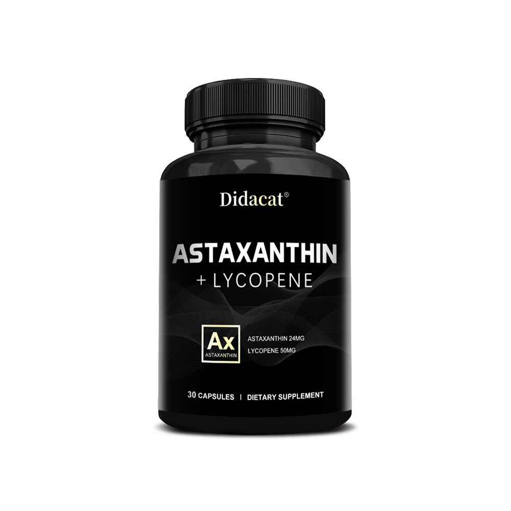 Astaxanthin 24mg + Lycopene 50mg Clinical Strength Carotenoids Skin Supplement