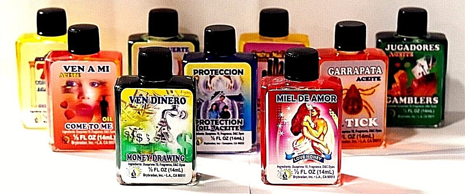 BRYBRADAN 1/2OZ SPIRITUAL OILS SET#D FOR LOVE HONEY MONEY REVERSIBLE PROTECTION