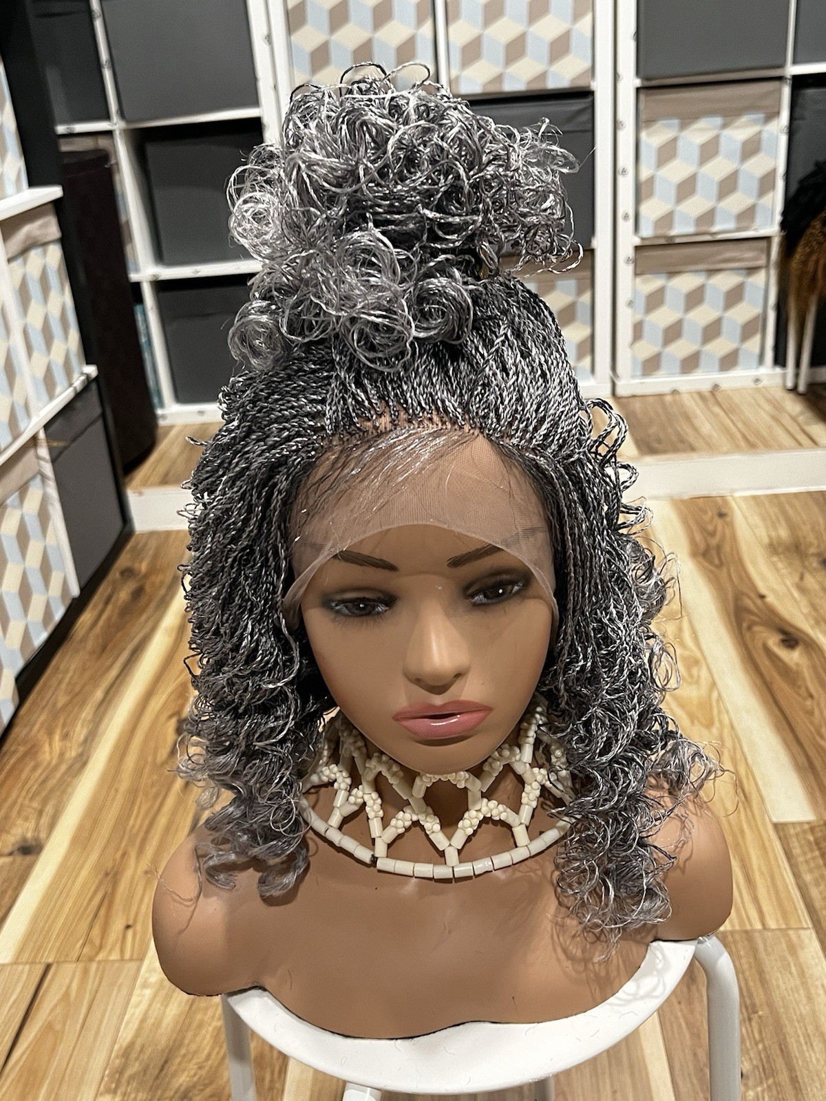 Braided wig: beautiful Handmade braided micro twist wig made on a full lace wig