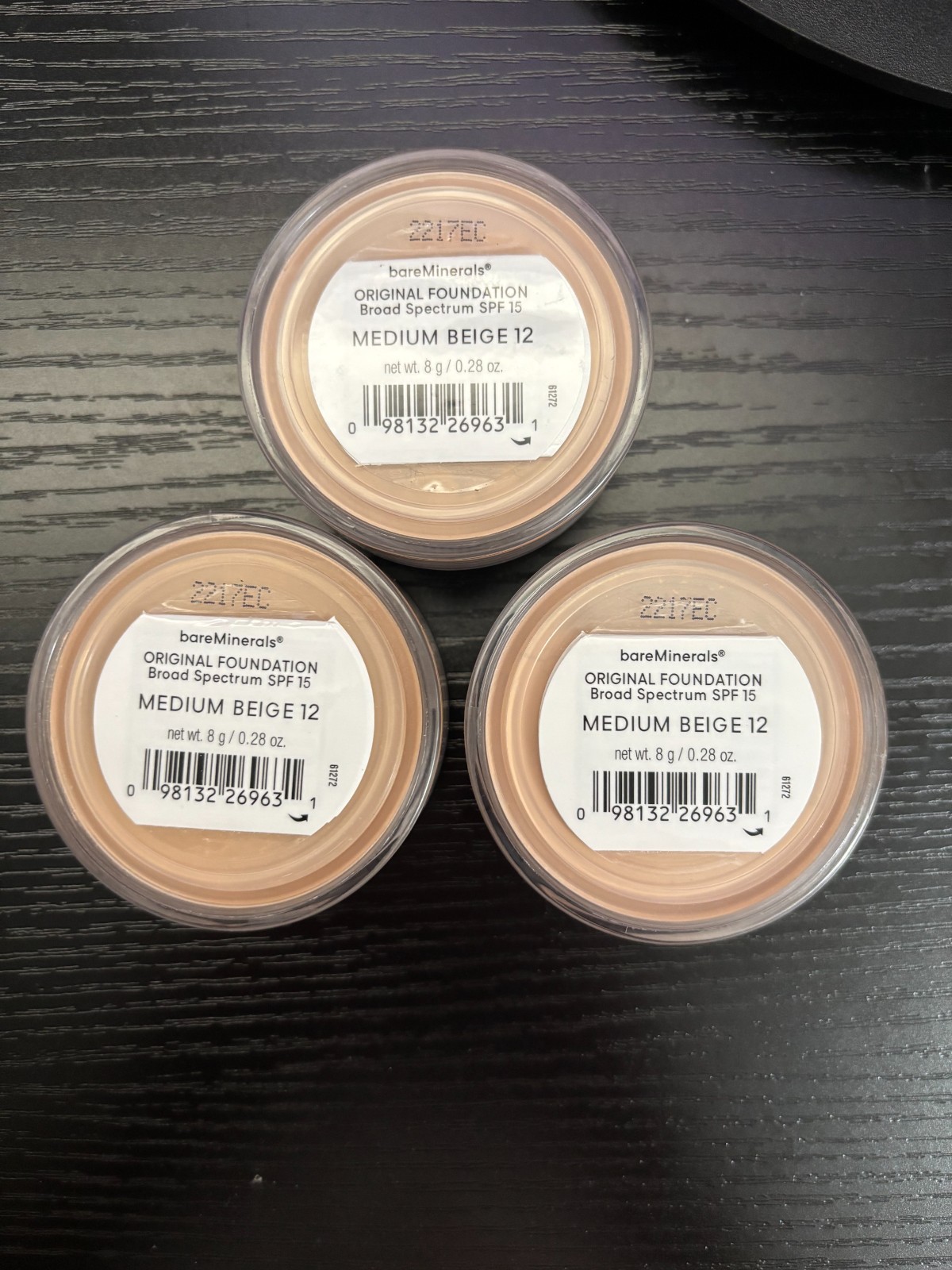 (3) bareMinerals Original Powder Foundation SPF 15 .28oz/Choose Your Shade