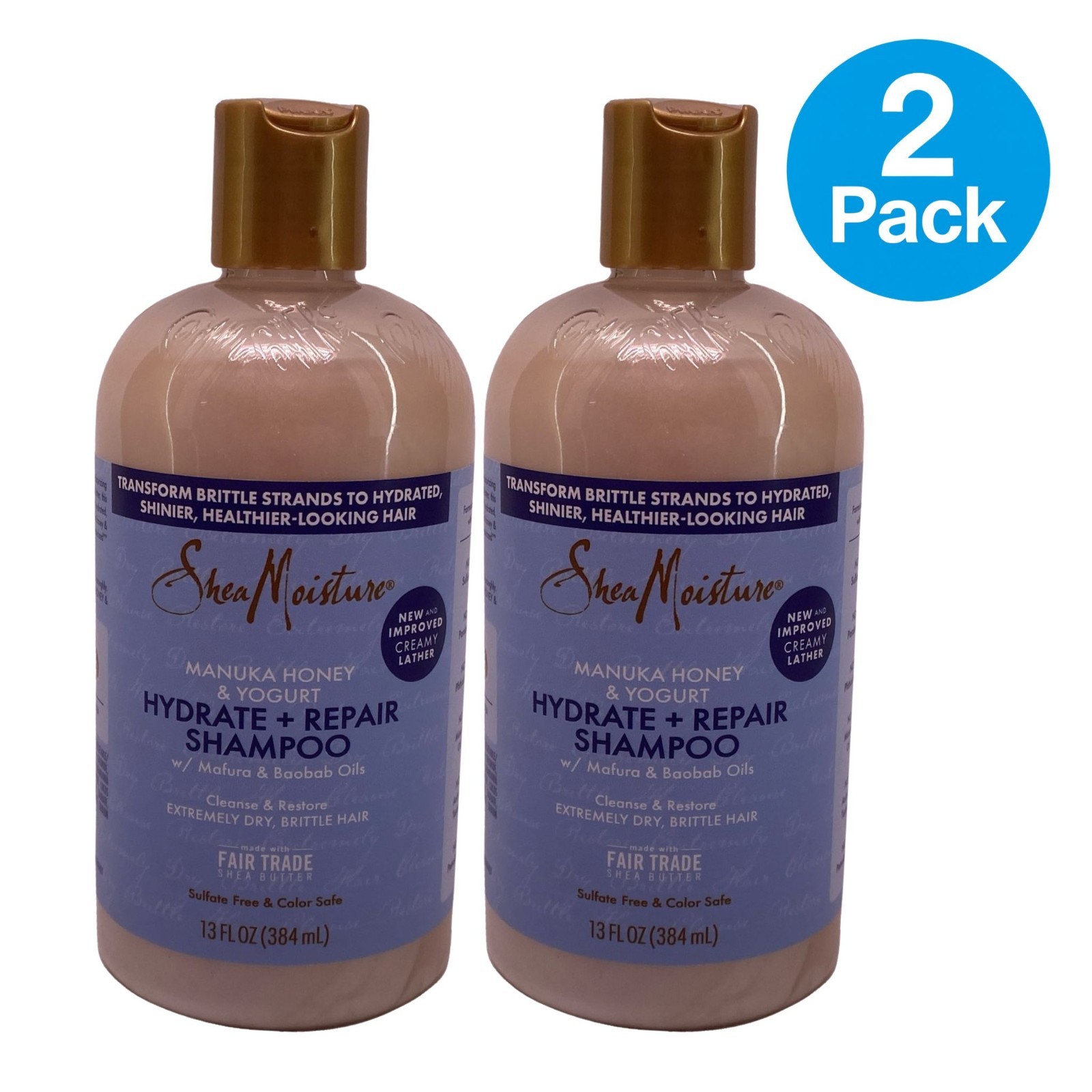 SheaMoisture Manuka Honey Hydrate Repair Shampoo 13 oz 2 Pack New