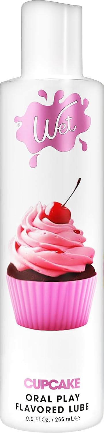 Wet Frosted Cupcake Flavored Edible Lube, Sugar Free, Condom Safe, 9 Fl Oz