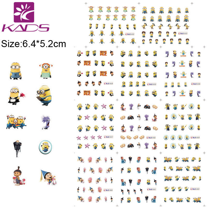 Nail Art Water Transfer Sticker Minions Decals Tips Decoration