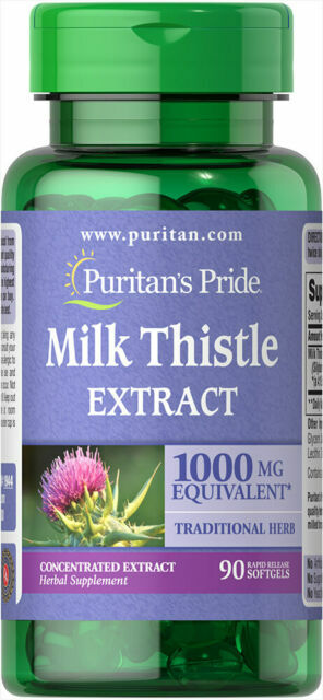 Puritan’s Pride Milk Thistle Extract-Silymarin 1,000 mg 90 Softgels