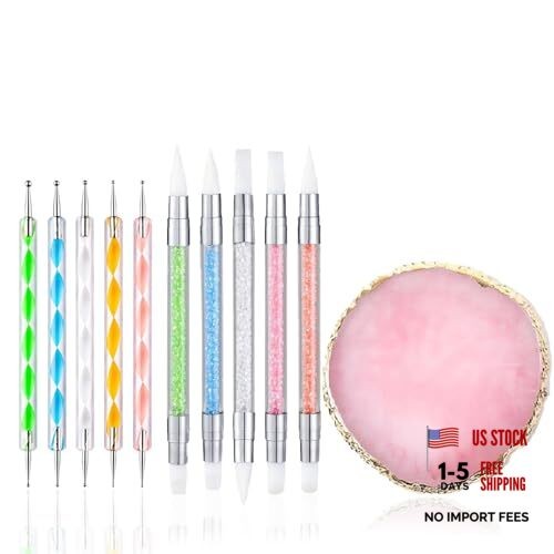 FULINJOY Nail Art Design 11PCS Kits – Resin Nail Art Palette, 5Pcs Nail Art