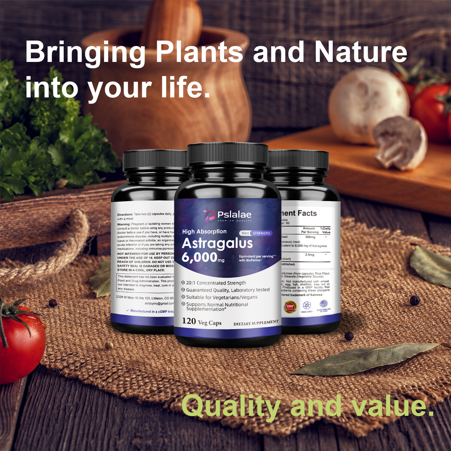 Astragalus Capsules 6000mg – Bioperine, Enhance Energy & Endurance Immune System