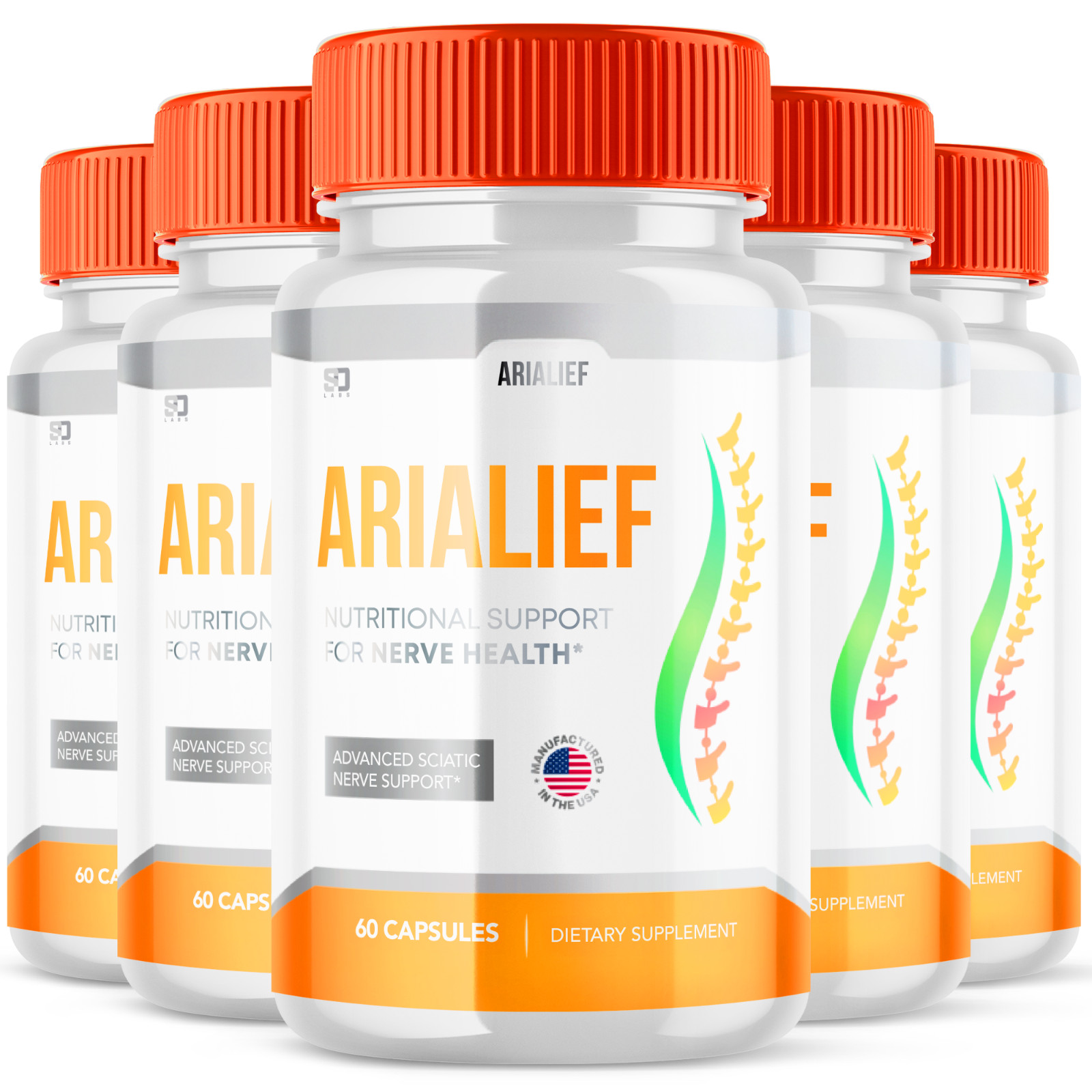 (5 Pack) AriaLief Brain Pills – Nerve Health & Cognitive Support Supplement