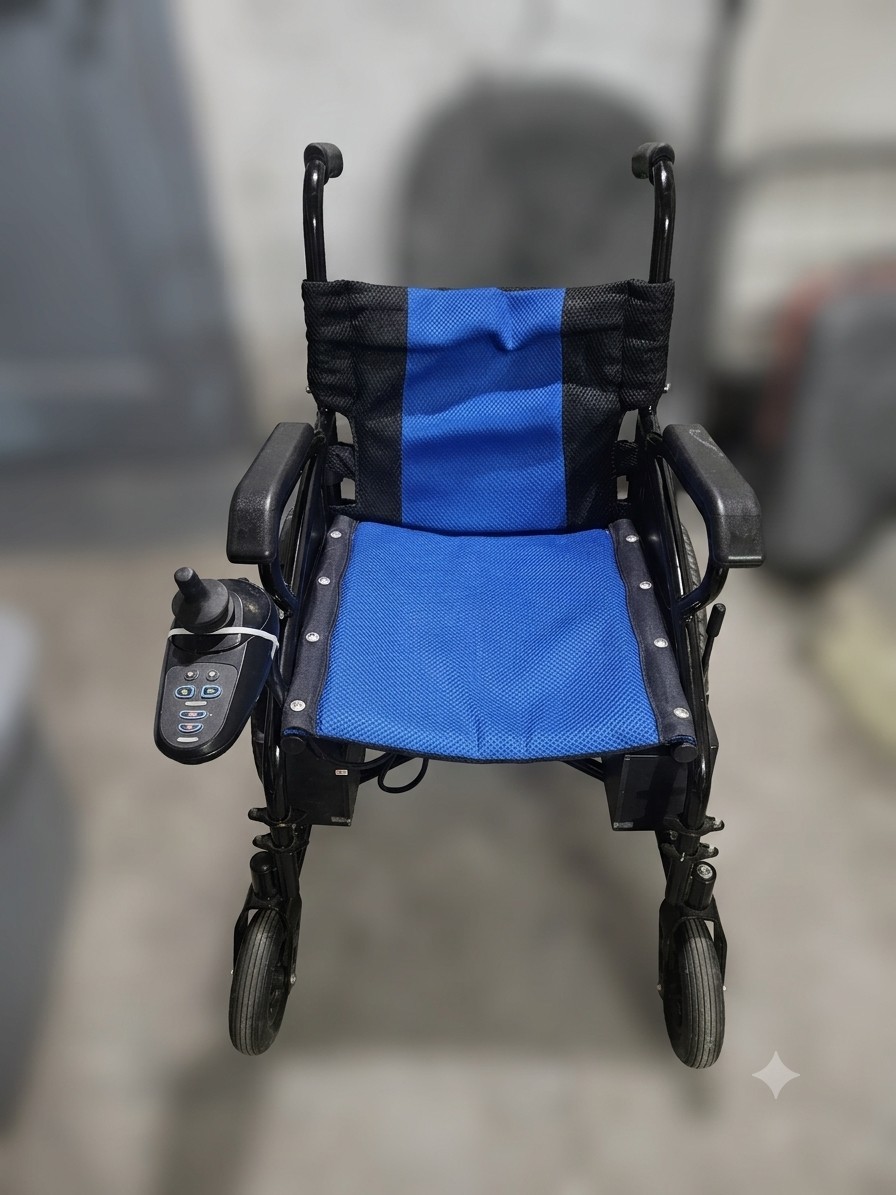 Culver Mobility Folding Electric Wheelchair Lightweight Power Chair Blue Black