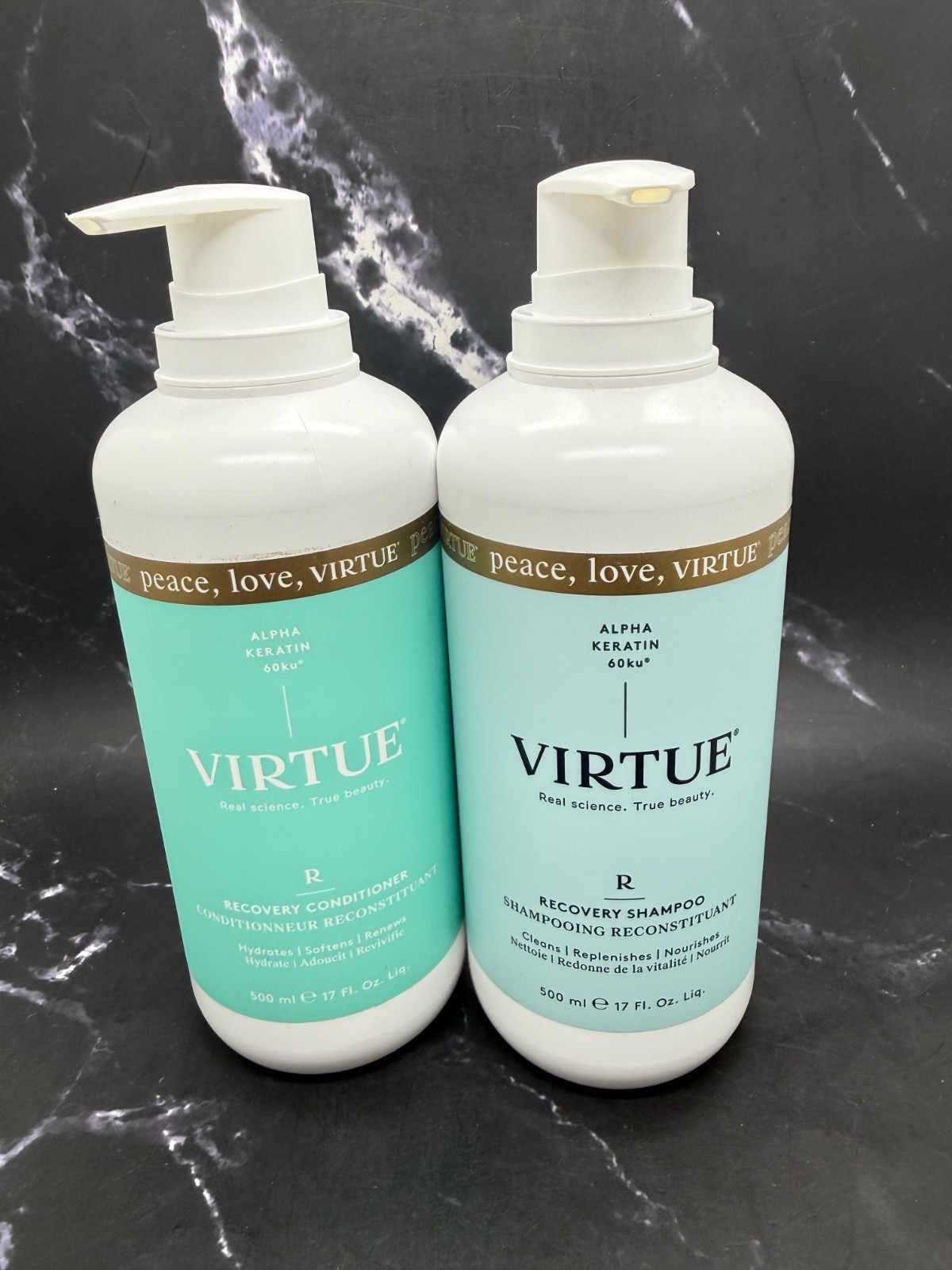 Lot 2 Virtue Recovery Shampoo And Conditioner – 17 oz / 500 ml Each –