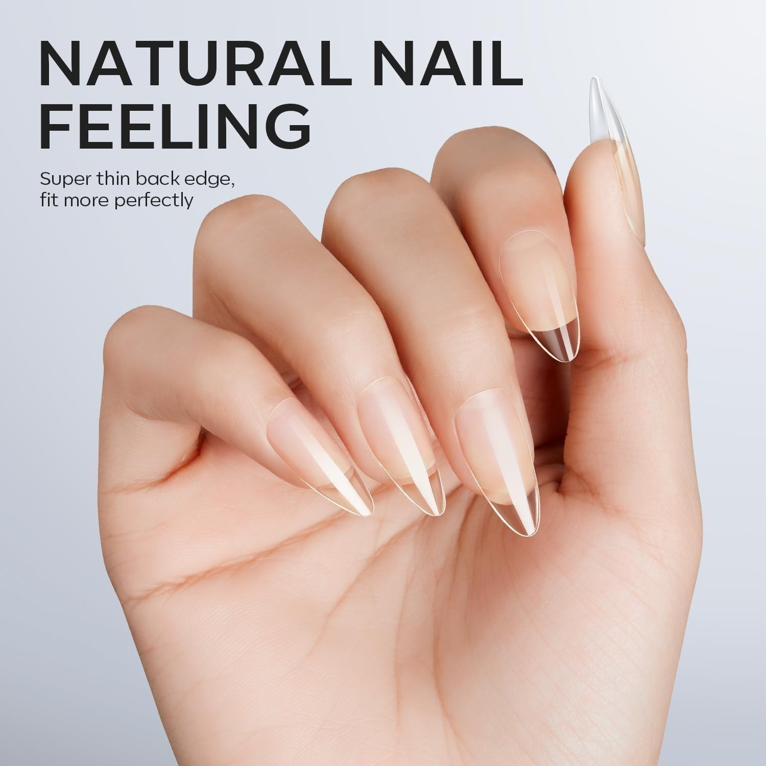 Almond Fake Nail Tips -510Pcs Medium Soft Gel Nail Tips Almond Shape Pre Etch…