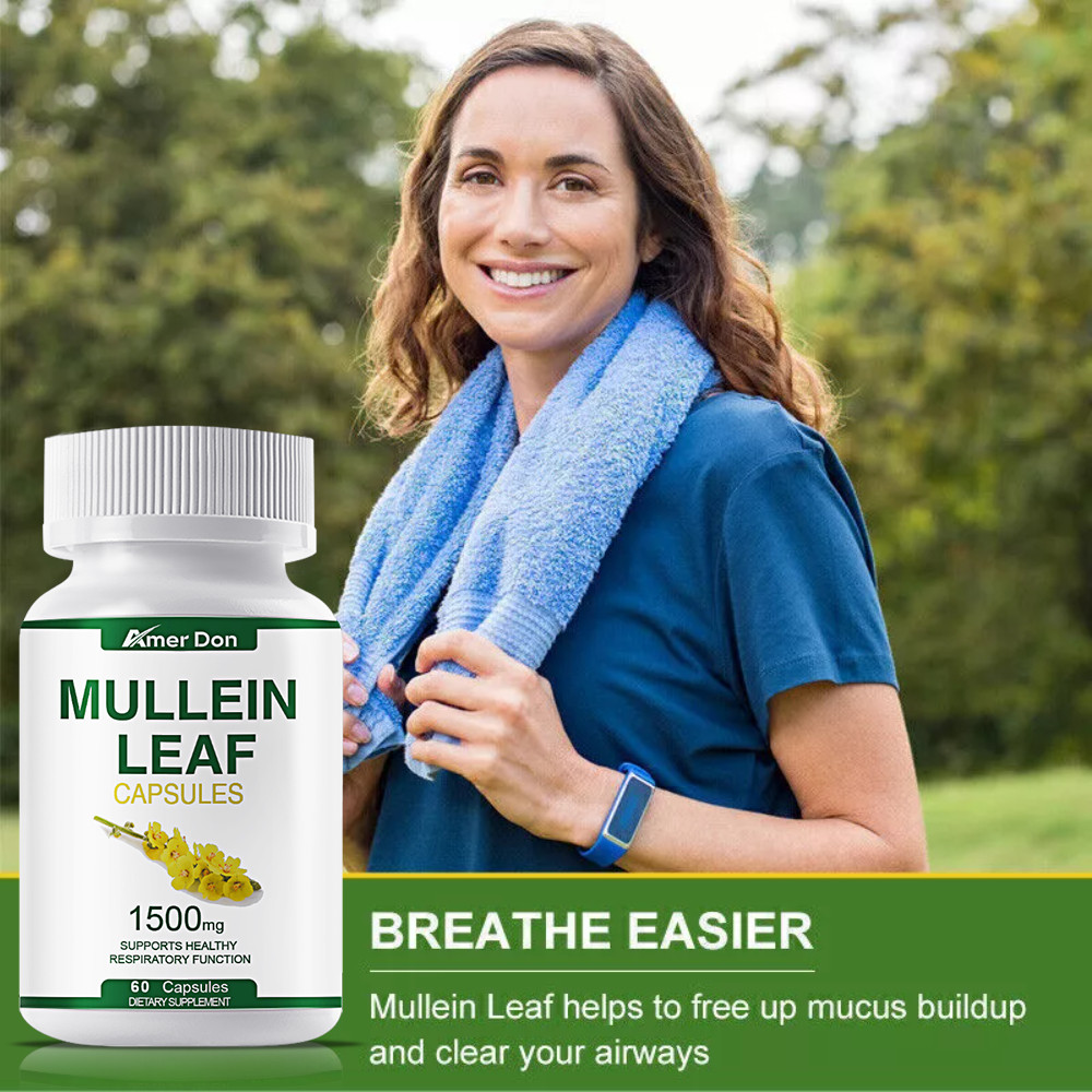 Mullein Leaf Capsules – Lung Cleanse & Cough Relief, Respiratory Health, Detox