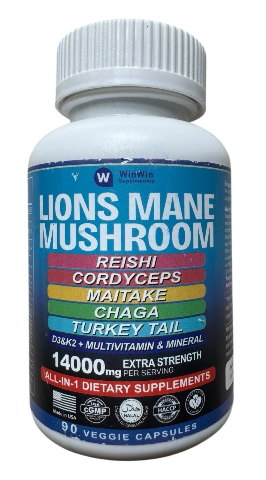 Lions Mane Mushroom 14000mg 90 Veggie Capsules