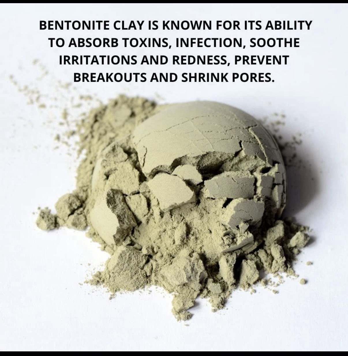 Smart Solutions Calcium Bentonite Clay Mask Powder 2 lb Face Detox Acne DIY