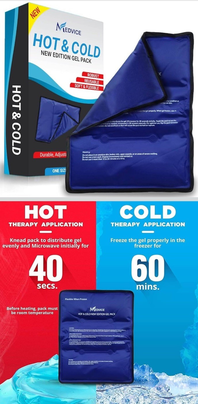 Medvice Hot & Cold New Edition Gel Pack Reusable Microwaveable Blue 11.5×14.25