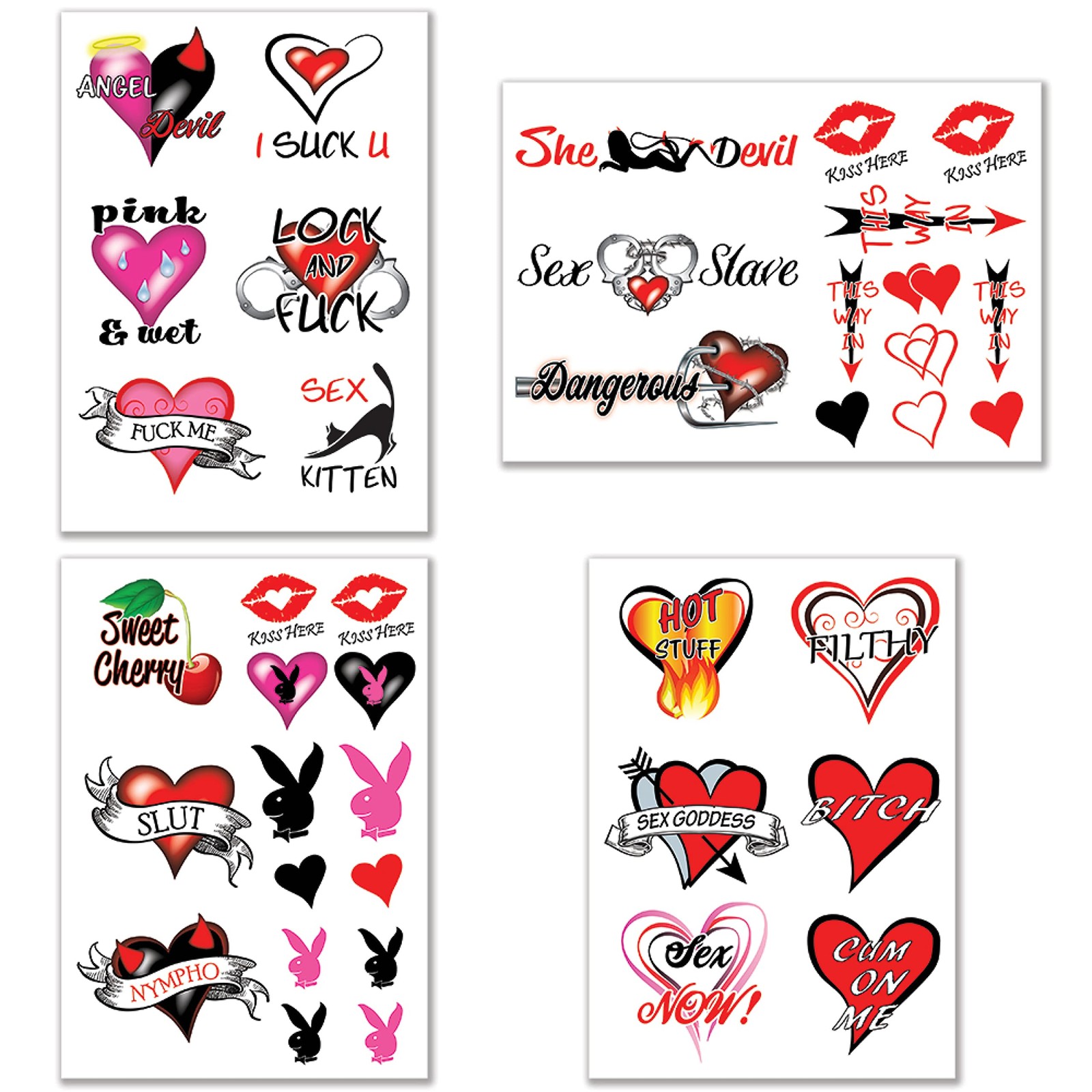 40+ Sexy Naughty Temporary Tattoos for Women 40 Count (Pack of 1),
