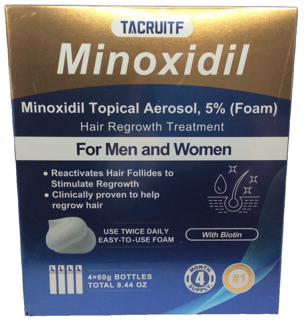 Tacruitf 5% Minoxidil Foam Hair Regrowth Treatment, 4 x 2.11oz?FREE SHIPPING?