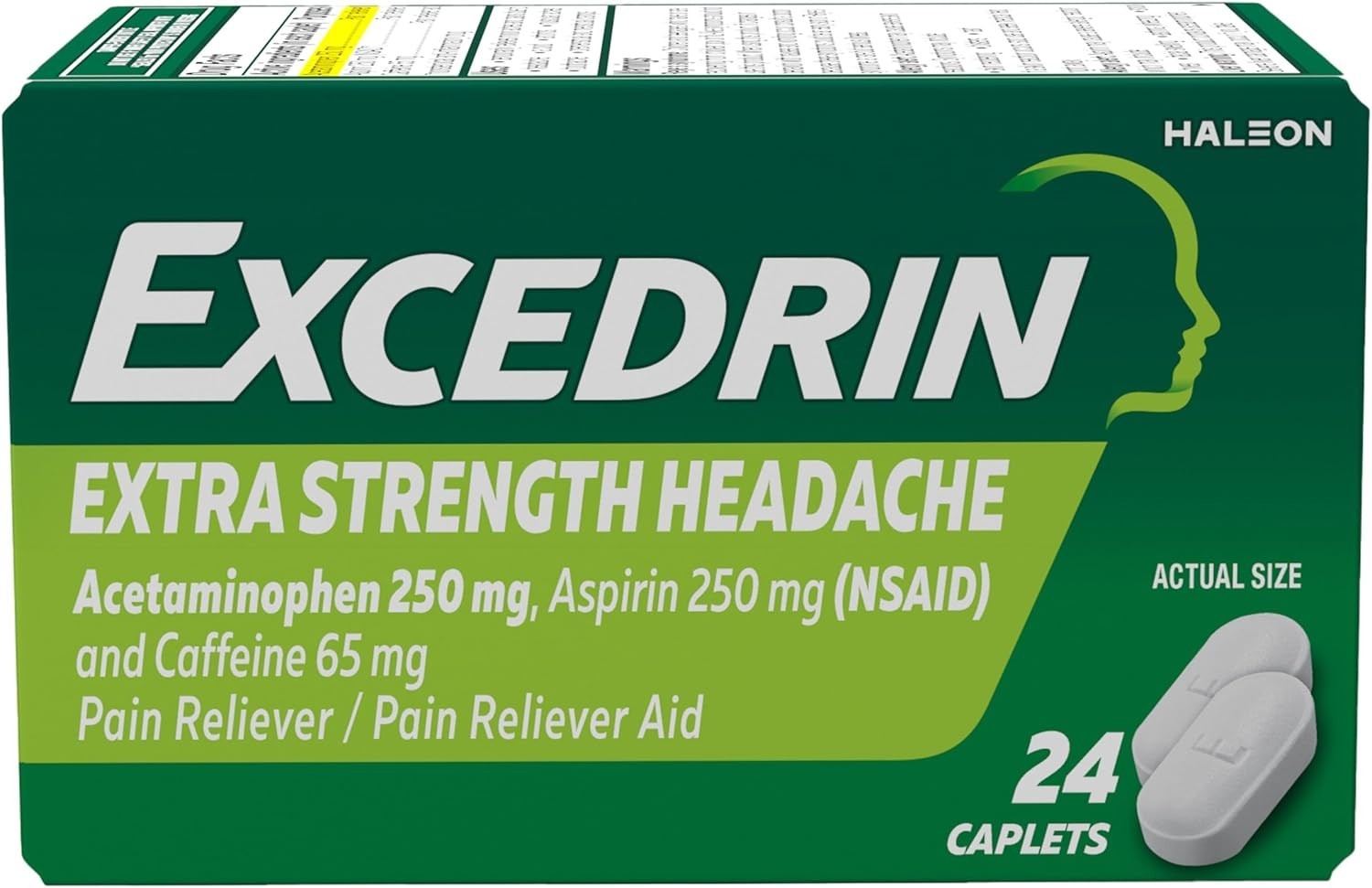 NEW Excedrin Extra Strength Pain Relief Caplets 24 Count – Headache Relief