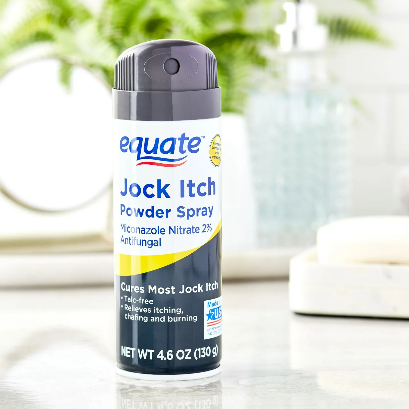 2 Pack Equate Jock Itch Relief Powder Spray Miconazole Nitrate Antifungal 4.6 oz