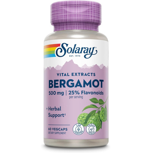 Solaray Vital Extracts Bergamot 500 mg 60 Vegcaps – SUGAR METABOLISM – 6/2029