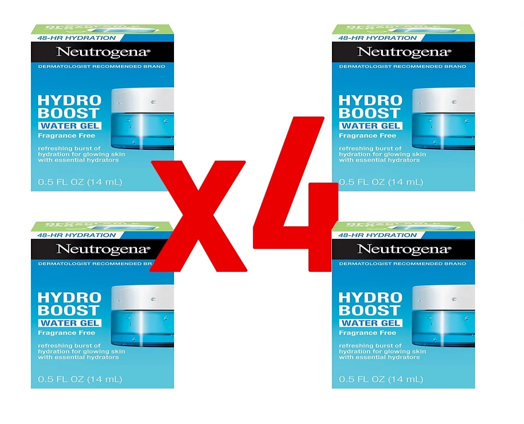 4 PACK Neutrogena Hydro Boost Water Gel Face Moisturizer 1.7 oz – Fragrance Free