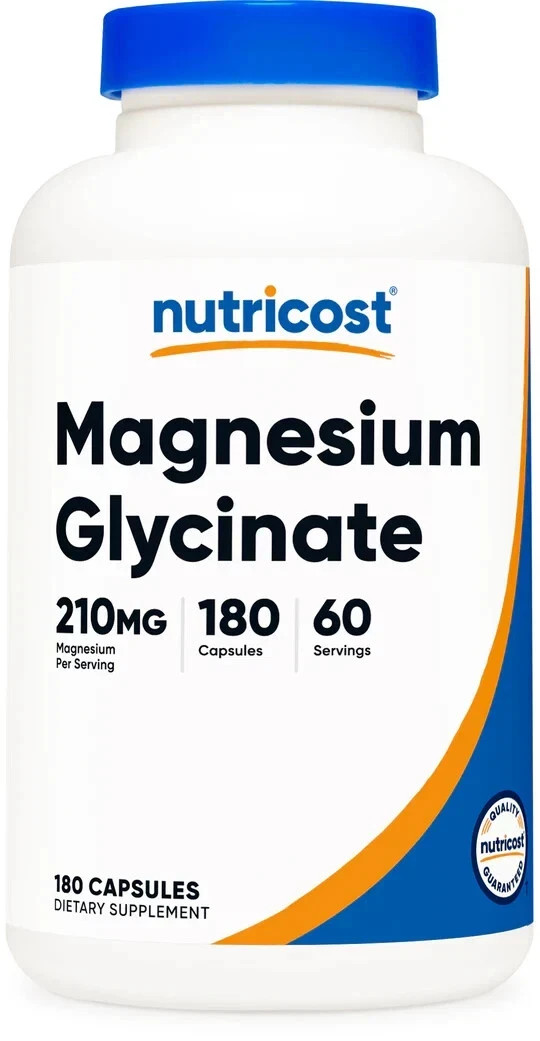 Nutricost Magnesium Glycinate 180 Capsules 210mg Per Serving Supplement