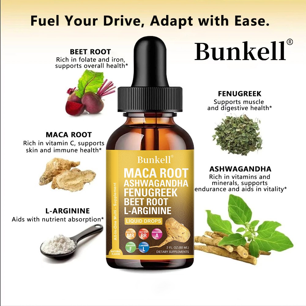 Maca Root Liquid Drops With Muscle Recovery Enhances Vitality And Immune Health