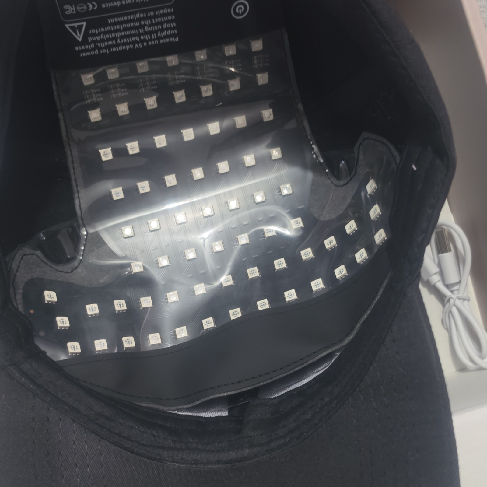 Laser Hair Growth Cap LED Light Therapy Unisex Easy-to-Use Portable Black