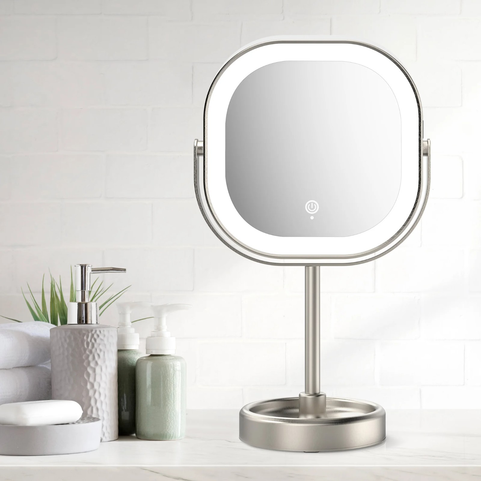 New Conair LED Double-Sided 1x/10x Vanity Mirror, BE24GD Makeup Groom 3 Touch