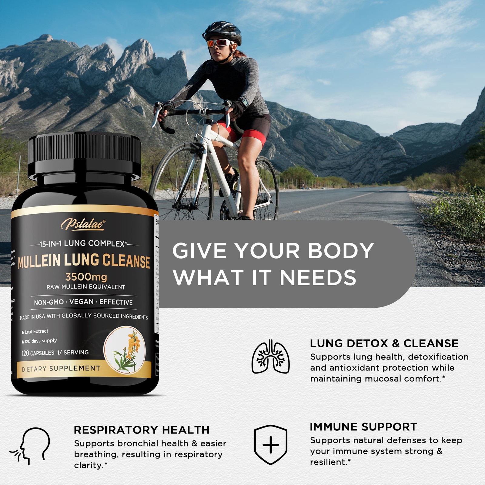 Mullein Lung Cleanse – Respiratory Health, Detox, Olive Leaf, Oregano Leaf
