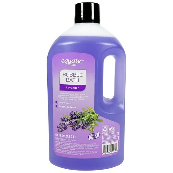 (4 pack) Equate Bubble Bath, Lavender, 64 fl oz