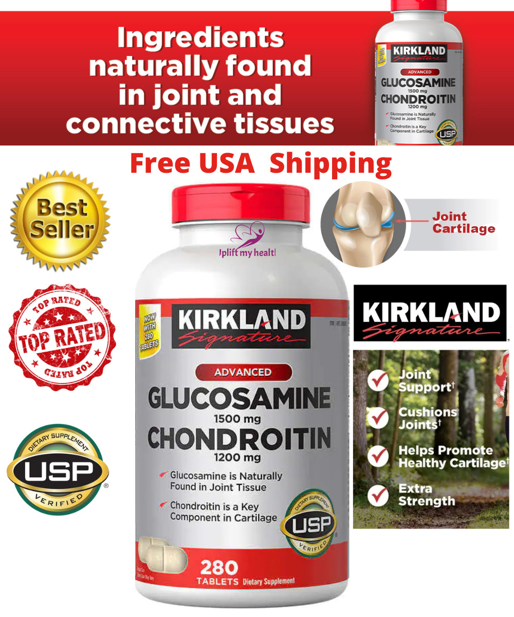 Kirkland Signature ,Glucosamine , Chondroitin, 280 Tablets Joint Support